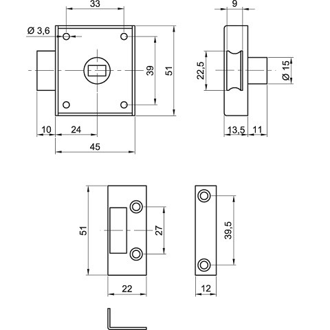 Batteuse GDF à pêne demi-tour
