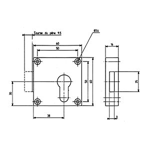 Serrure de meuble pour cylindre européen