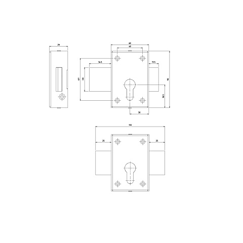 Verrou inox A210016 pour cylindre européen